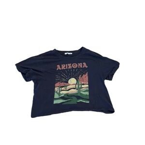 Black Arizona Boho boxy cropped tee.